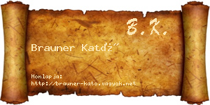 Brauner Kató névjegykártya